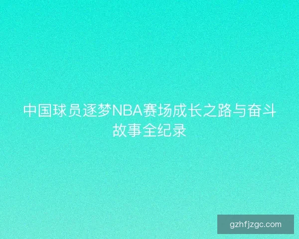 中国球员逐梦NBA赛场成长之路与奋斗故事全纪录